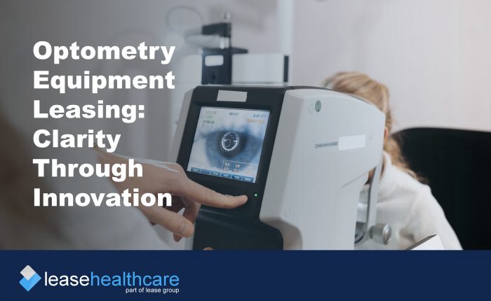 Image of optometrist performing an eye exam using new technology to illustrate the benefits of optometry equipment leasing