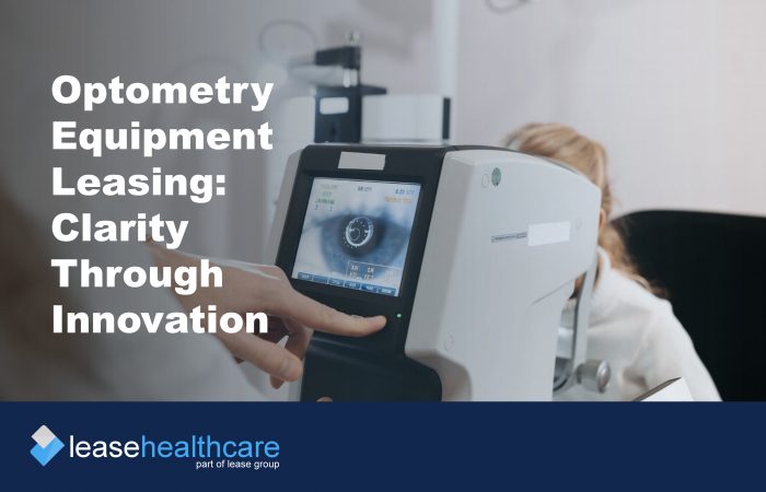 Image of optometrist performing an eye exam using new technology to illustrate the benefits of optometry equipment leasing