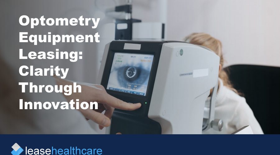Image of optometrist performing an eye exam using new technology to illustrate the benefits of optometry equipment leasing